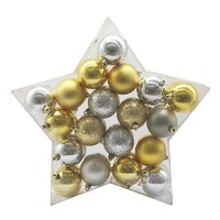 Plastic Christmas Ball Pentagram gift box contains 38 gray silver golden balls Christmas decorations Home Decoration