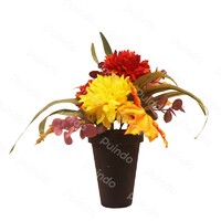 Puindo Wholesale Home Decor Artificial Flowers Plant with Pot for Garden Wedding Party Decorations