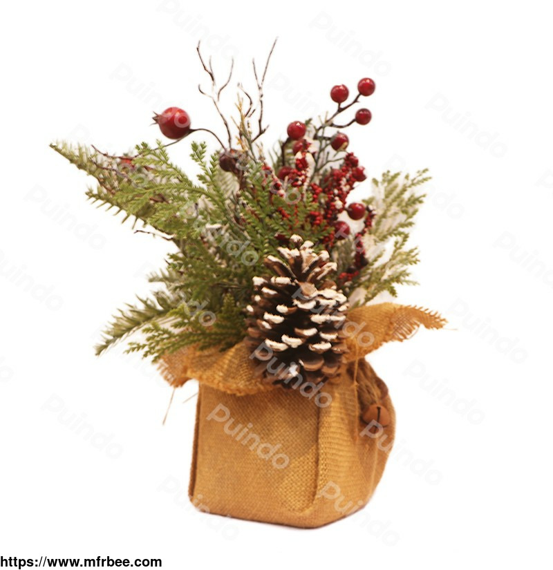 puindo_wholesale_christmas_bonsai_ornament_with_pine_cone_berry_potted_plants_spray_snow_potted_tree_for_home_xmas_decorations