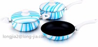 aluminum non stick cookware set with aluminum cover and bakelite handle