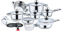 21pcs stainless steel cookware set with ceramic coating