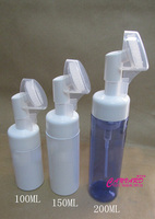 Foam soap pump bottles with rubber brush