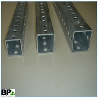 Perforated steel square sign post with holes