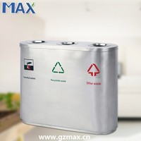 more images of Open Top Shopping Mall Stainless Steel recycling Waste Rubbish Bin