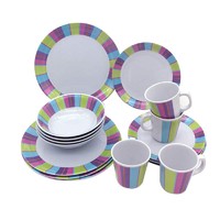 more images of 72pcs france nontoxic plastic dinner ware melamine party table set 16pcs with plates and mug