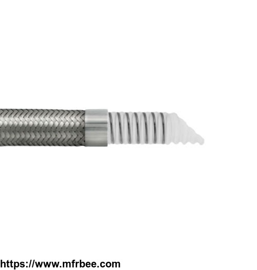 type_tcws_stainless_steel_braid_cover_stainless_steel_helix_reinforced_convoluted_ptfe_tube