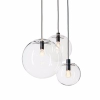 more images of Fashion circle glass white/black restaurant modern pendant lamps