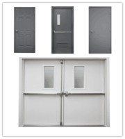 FM WH UL listed 45, 90, 180mins steel fire door with panic bar vision panel