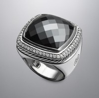 David Yurman Jewelry 20mm Hematite Albion Ring with Diamonds
