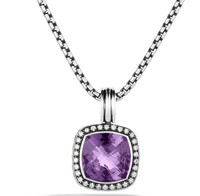 more images of David Yurman Jewelry 14x14mm Albion Pendant with Amethyst and Diamonds