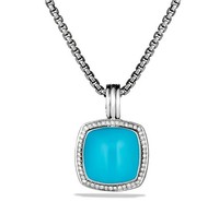 David Yurman Jewelry 17mm Albion Pendant with Turquoise and Diamonds