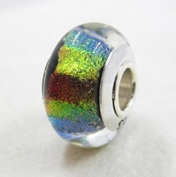 more images of Dichroic Glass Beads with Large hole Size Multicolored