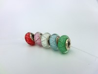 more images of Murano Glass beads with flower pattern and big hole sizes