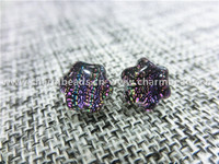 more images of Dichroic Glass Handmade Stud Earrings Flower shaped