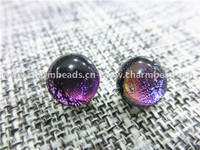 Dichroic Glass Stud Earrings Round shaped