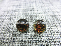 more images of Dichroic Glass Stud Earrings Round shaped
