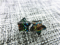 more images of Dichroic Glass Handmade Stud Earrings Star shaped