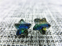 more images of Dichroic Glass Handmade Stud Earrings Star shaped