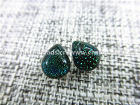 more images of Dichroic Glass Handmade Stud Earrings Drop shaped