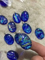Dichroic Glass Handmade Oval shaped fit for pendant and fashion jewelry