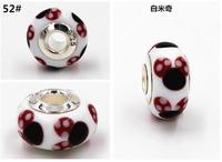 Murano Glass beads with Miky pattern and big hole sizes