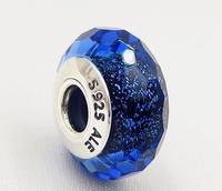 Murano Glass beads blue sky with Large hole size