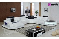more images of U shaped large sectional leather sofa with chaise