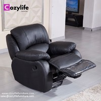 more images of Manual or Electric lift black leather recliner sofa