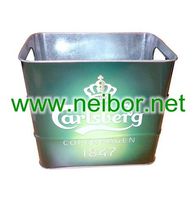 galvanized tin ice bucket, metal beer bucket, beer cooler, wine bucket,