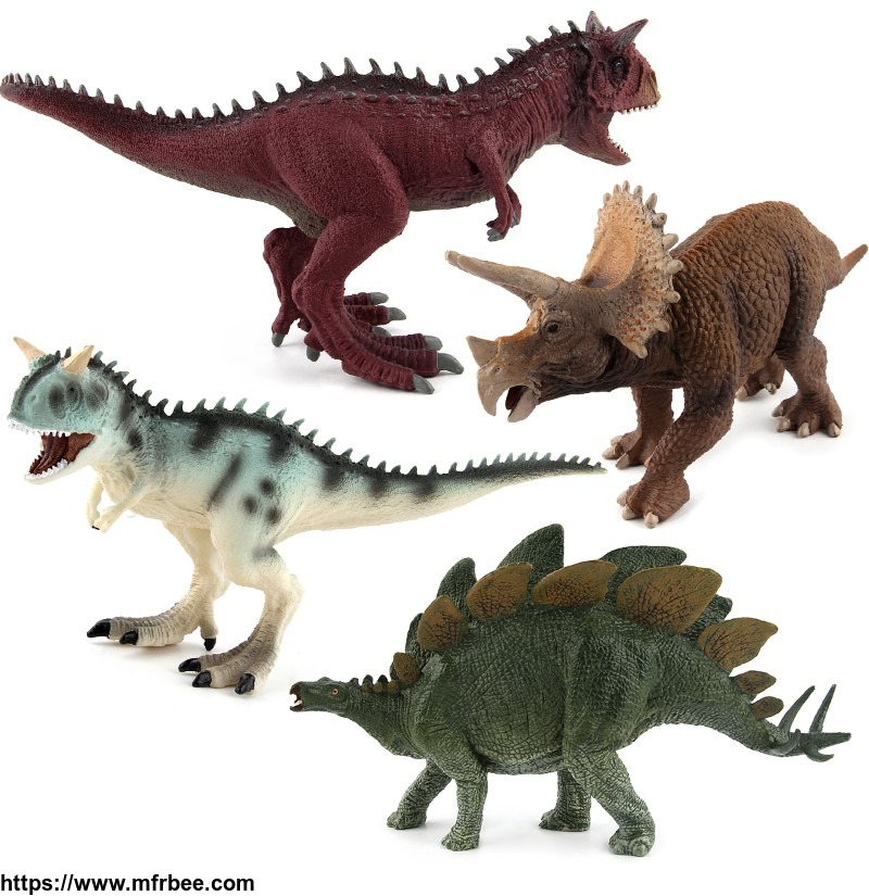 solid_dinosaur_toys_4_pieces_of_dinosaur_two_carnotaurus_one_stegosaurus_and_triceratops