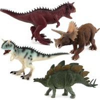 more images of solid dinosaur toys 4 pieces of dinosaur two Carnotaurus one Stegosaurus and Triceratops