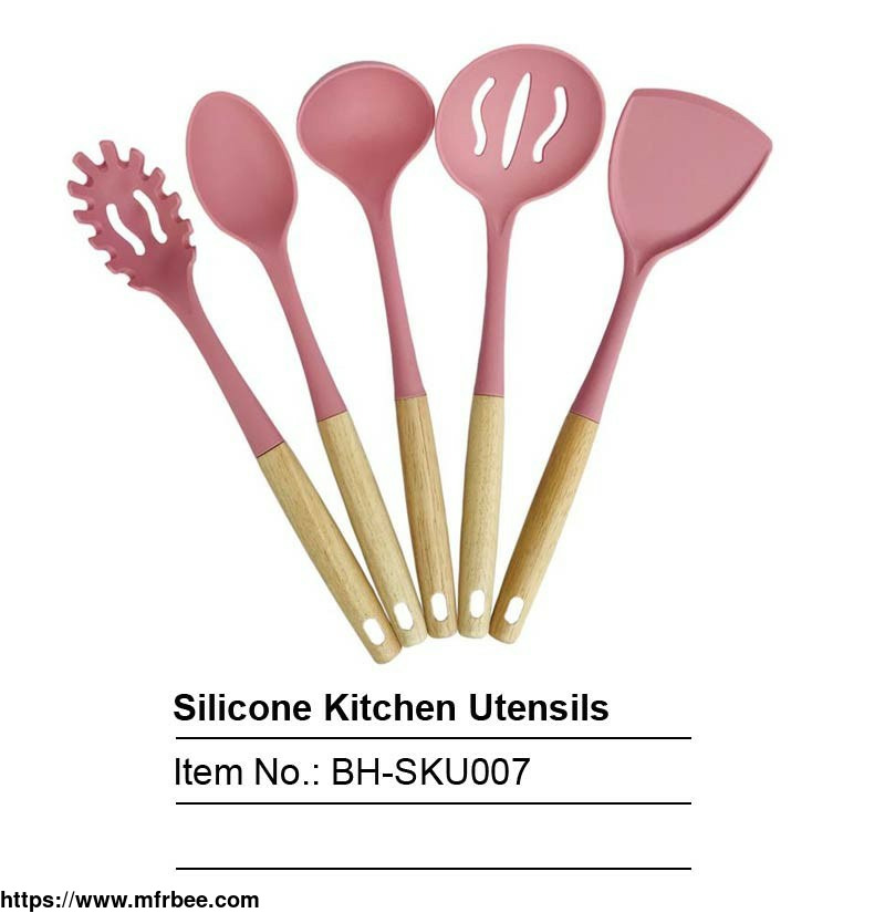 silicone_utensils_with_wooden_handle