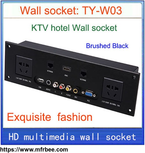 wall_socket_universal_plug_hdmi_vga_usb_network_rj45_video_mic_information_multimedia_home_hotel_ktv_wall_socket_ty_w03_gold