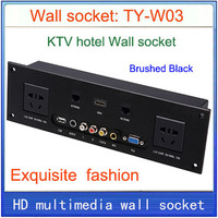 Wall socket Universal plug HDMI VGA USB Network RJ45 Video MIC information multimedia home hotel KTV wall socket TY-W03 gold