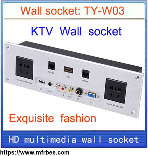wall_socket_universal_plug_hdmi_vga_usb_network_rj45_video_information_outlet_panel_multimedia_home_hotel_ktv_wall_socket_ty_w03_silver
