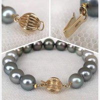 more images of G14 sea pearl Tahiti pearl bracelet
