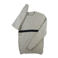 more images of 2015 Fall Roune-Neck Pullover Wool Vertical Rib Colorblock Sweater
