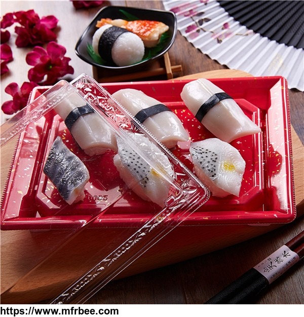 Food Container KW-0002 Sushi Tray PS/OPS Container Disposable Lunch Container