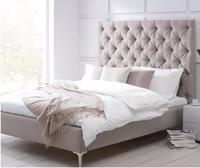 Italian Modern Furniture Supplier Wooden Fabric Bed Set