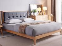 European Modern Furniture Wooden With Leather Headboard Cushion 1.8M Bed
