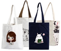 more images of Black Cotton Shopping Bag, Cotton Grocery Bag, Calico Bag, Promotional Shopping Bag