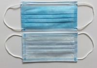Adult mask nonwoven light blue disposable dental face mask 3ply medical facemask with earloop