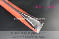 BSTFLEX silicone fiberglass fire sleeve with metal snap