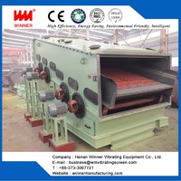 Dual frequency linear vibrating screen for mining ore