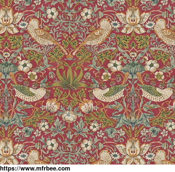 classic_birds_red_upholstery_and_drapery_traditional_design