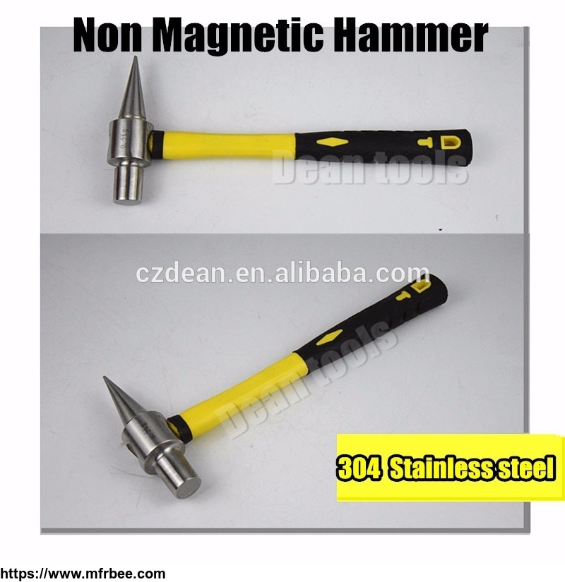304_stainless_steel_flat_testing_non_corrosion_hammer_non_magnetic_hammers_with_fiber_handle
