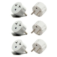 more images of HEAVY DUTY GROUNDED USA AMERICAN 6PKSCHUKO TO EUROPEAN GERMAN SCHUKO OUTLET PLUG ADAPTER - 6 PACK.
