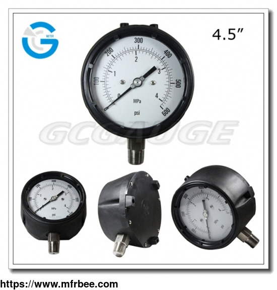 4_5_inch_polypropylene_case_stainless_steel_bottom_connection_safety_pressure_gauge