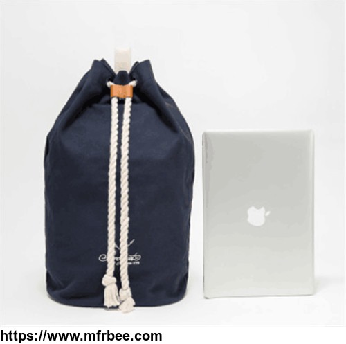 2019_new_blue_high_quality_cylinder_backpack_drawstring_closed_backpack