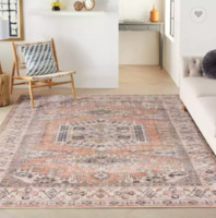 more images of Washable Vintage Non Skid Foldable Carpet Machine Washable Accent Rugs Persian Area Rug